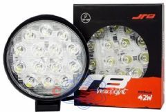 Farol Milha Auxiliar Mini Redondo 14 Leds 42 Watts JHOFAMINIWR14 10V a 30Volts 6000k Unitario
