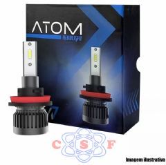 Kit Lmpada Farol Led R8 M7 Atom 9012 50W 12V a 24V Lumens 7400 par 6500K Menor Lmpada do Mercado
