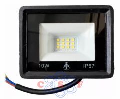 Refletor Holofot LED Slim10 Watts MTX Luz Branca 6500K Resistente a Agua e Poeira Preto PGD 10 w