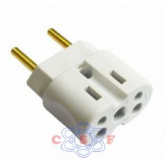 AdaptadorBob Esponja Entra 2 Pinos 10 Amperes Sai 2 Femea 10 A + 2 Femeas 20 A Nylon e Porcelana