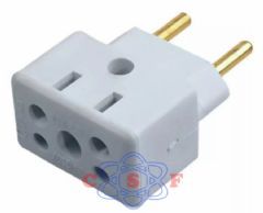 Adaptador Entra 2 Pinos 10 Amperes Sai 2 Femea 10 A + 2 Femeas 20 A