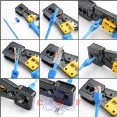 Alicate Crimpagem Rj45 Rj11 Rj12 Cabo Rede Conector Vazado FRM-ACN 205