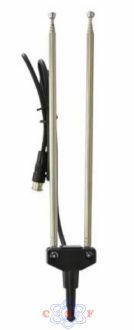 Antena Interna Aste Dupla UHF/VHF Cabo 95cm + Plug F