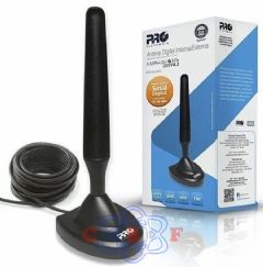 Antena TV Digital Interna PROHD 2400 Digital 360 Proeletornic com Im Cabo 3 Metros