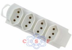 Barra de Tomada Quadupla Mecatool 2P + T 10A / 20A Branco