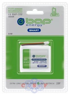 Bateria Recarregável para Telefone sem fio BAP T110 3,6V 600mAh AA