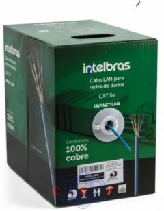 Cabo de Rede Intelbras UTP CAT 5E 4Par Azul 100% cobre