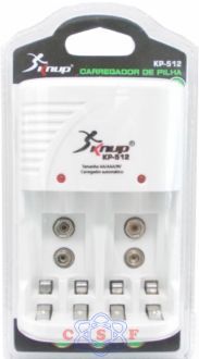Carregador de Pilhas AA/AAA 1,2V e Baterias 9V Bi-Volt Automático Knup KP-512