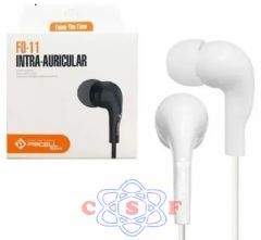 Fone de ouvido com Fio Pmcell para Celular Intra Auricular com Microfone Slim Branco FO-11