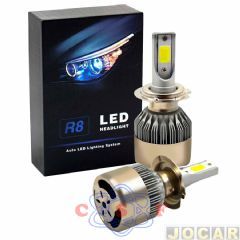Kit Lâmpada Farol Ultra Led R8 H3 35W 12V/24V 6500K 6000 Lumens