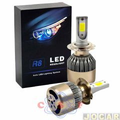 Kit Lmpada Farol Ultra Led R8 H3 35W 12V/24V 6500K 6000 Lumens