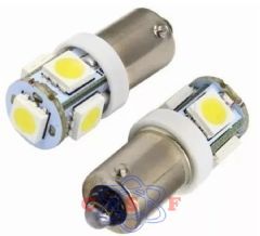 Lâmpada Automotiva 69 Baioneta 5Leds Branco Kit 2pçs