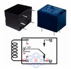 Mini Rele 12Volts 5 Terminais 10A em VCA 20A 14 VDC