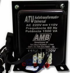 Transformador de Voltagem Auto Trafo AMB ATU 1500 VA entra 127V sai 220V 220V para 127V