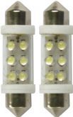 Lmpada Automotiva Led Branco Torpedo Grande Cambo 6 Leds SMD Kit Duas Peas