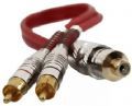 Cabo RCA Y 1 Femea + 2 RCA Macho E-tech Dupla Blindagem Blindado