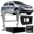 Moldura 2 Din Vw Gol G5/Sav/Voyage/Parati Prata
